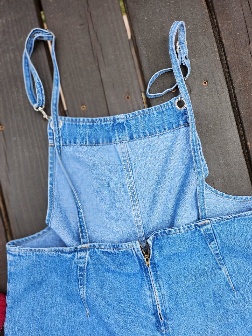 Vintage Watch L.A. 90s Patchwork Denim Streetwear Overalls XL Cottagecore Y2K - Picture 7 of 14